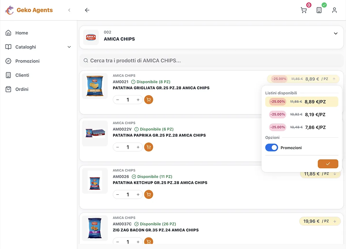 GekoAgents - Catalogo e ordine da PDF - Gekommerce